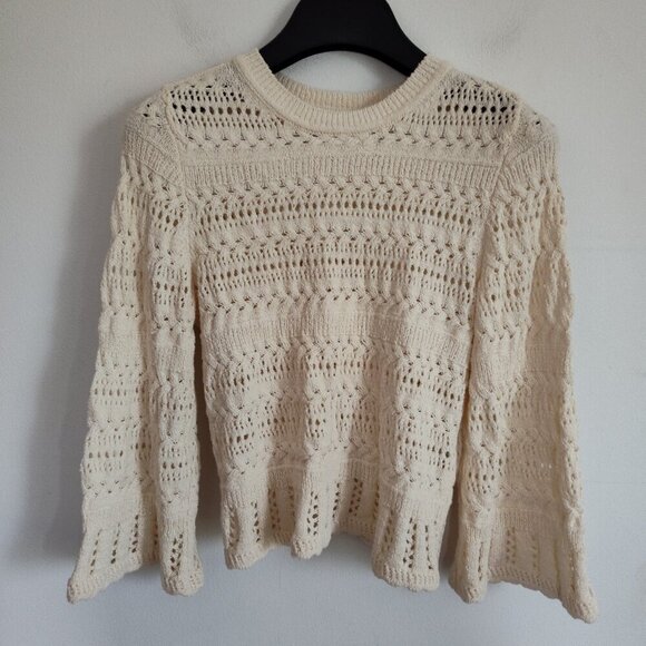 Ladies SX M Madewell Ivory Crocheted Sweater - Picture 1 of 3